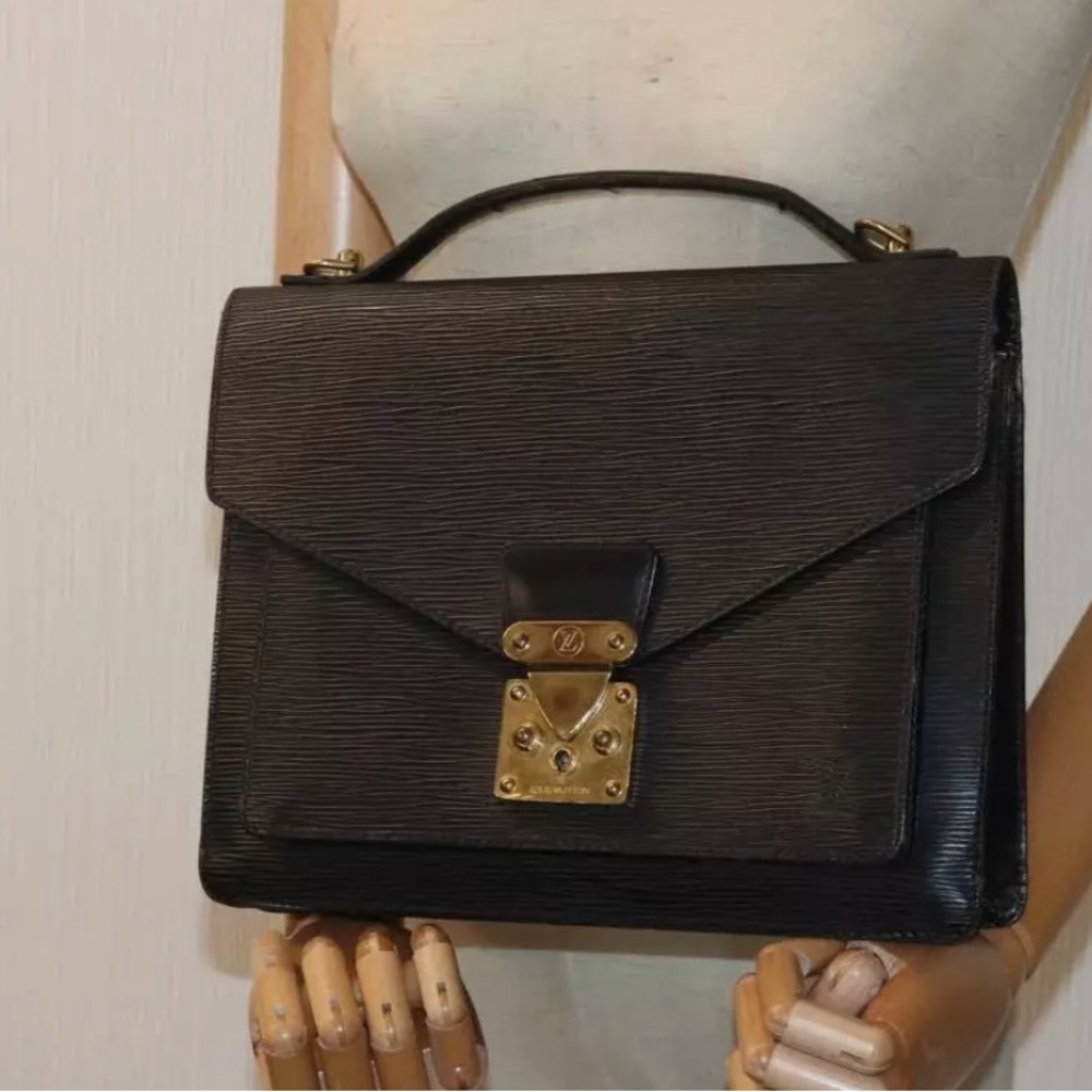 Louis Vuitton Epi Monceau 28 Hand Bag Black PRELOVED